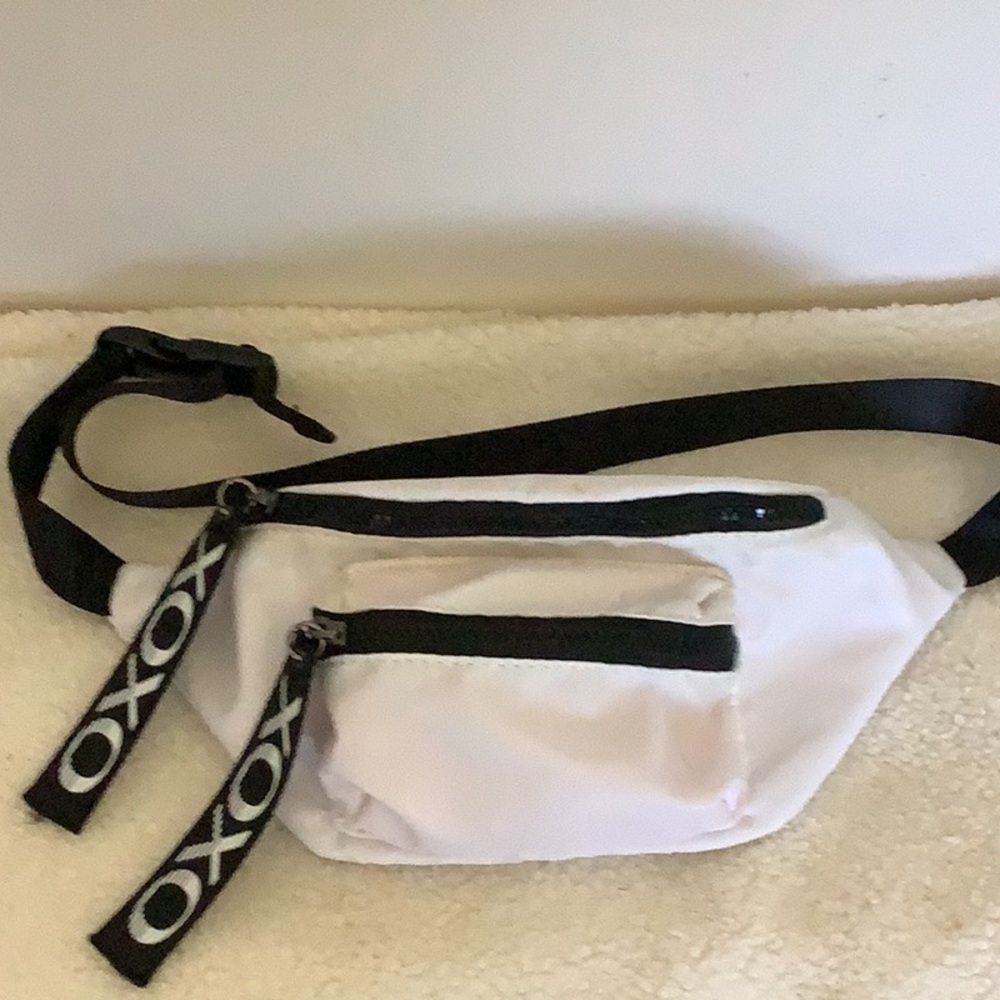 XOXO White and Black Belt Bag